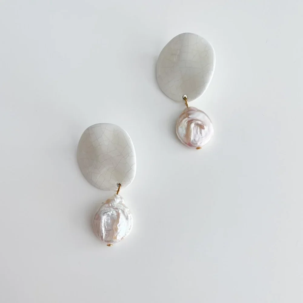 J. Crew Freshwater Pearl Disc Drop Earrings